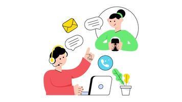 Call Center 2D Flat Animations. video