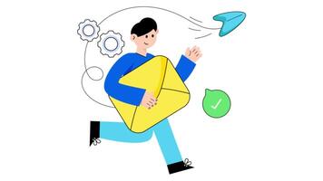 Email 2D Flat Animations. video