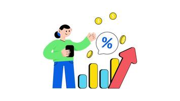 Market Deflation 2D Flat Animations. video