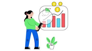 Profit Analysis 2D Flat Animations. video