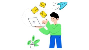 Communication 2D Flat Animations. video