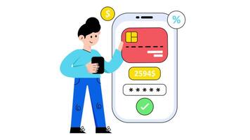 Banking App 2D Flat Animations. video