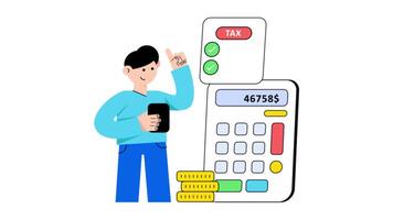 Tax Collection 2D Flat Animations. video