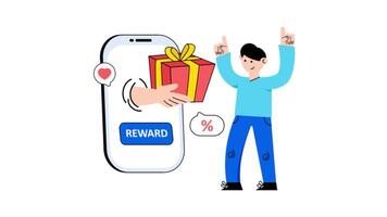 Online Rewards 2D Flat Animations. video