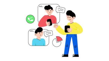 Digital Business Meeting 2D Flat Animations. video