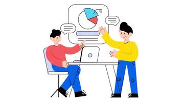 Meeting 2D Flat Animations. video