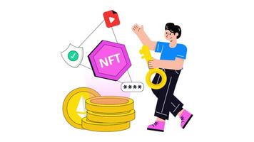 Nft Security 2D Flat Animations. video