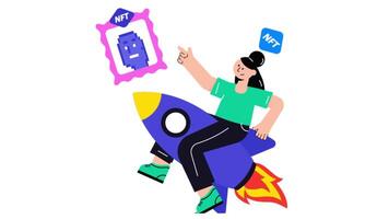 NFT Startup 2D Flat Animations. video
