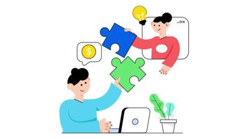 Financial Solution 2D Flat Animations. video