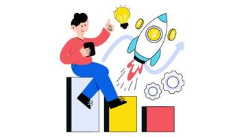 Economic Development 2D Flat Animations. video