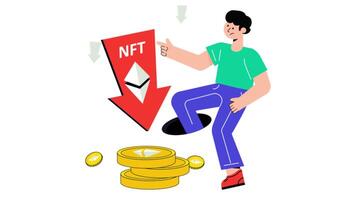Nft Drop Rate 2D Flat Animations. video