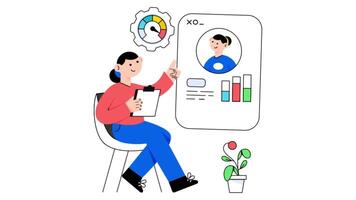 Performance Rating 2D Flat Animations. video