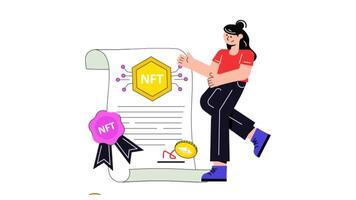 Nft Art Certificate 2D Flat Animations. video