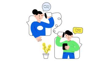 Online Talk 2D Flat Animations. video