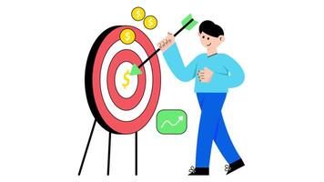 Financial Target 2D Flat Animations. video