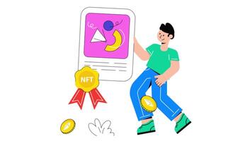 Digital Art Certificate 2D Flat Animations. video