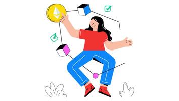 Ethereum Blockchain 2D Flat Animations. video