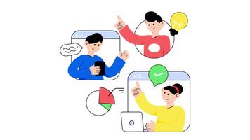 Meeting With Colleague 2D Flat Animations. video