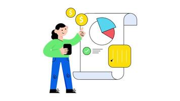 Budget Report 2D Flat Animations. video
