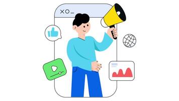 Internet Marketing 2D Flat Animations. video