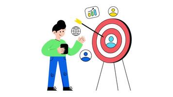 Audience Target 2D Flat Animations. video