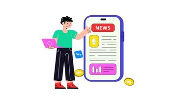 Trending News 2D Flat Animations. video