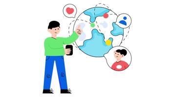 Global Communication 2D Flat Animations. video