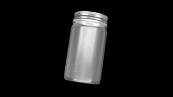 Mason Jar Rotating on a Transparent Background. Seamless Loop. 4K video
