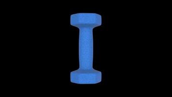 Colorful Dumbbell Rotating on a Transparent Background. Seamless Loop. 4K video
