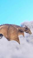 3d rendering. Dragon flies above the clouds. Fantasy artwork scene. video