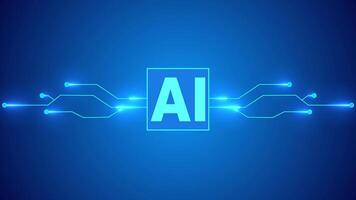 AI Circuit Glowing Technology Animation Background video