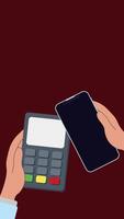 4K animation of a hand holding an EDC payment machine and smartphone displaying transaction failed, perfect for illustrating error in digital or contactless payments. video