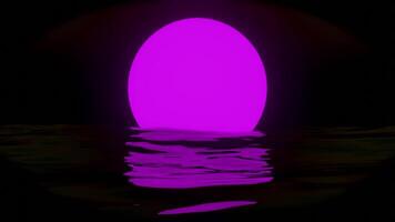 moonlit sea dreamy landscape loop animated glowing background video