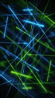 Glowing green and blue laser beams motion background with flashing high speed lasers. This vertical background animation is full HD and a seamless loop. video