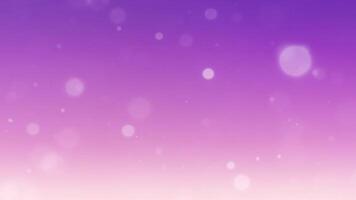 Random shiny particle bubble blur floating on Purple gradient background video