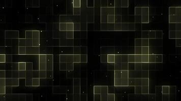 Digital style Yellow glowing square random motion with particle background video