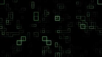 Digital style Green glowing square random motion background video