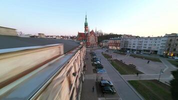 Agile flight around St. Joseph's Church and over Podgorski Square in Cracow. FPV DRONE FOOTAGE video