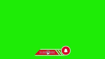 Youtube subscribe like bell icon button pop up clicked animation motion graphic with chroma green screen video