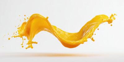 The vibrant yellow paint splash creating dynamic motion and artistic expression. photo