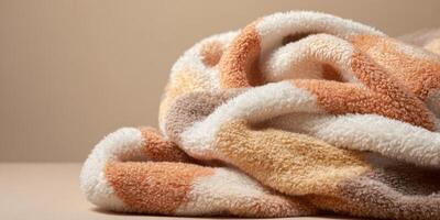 The Softness of a Cozy Towel Folded on a Minimalist Surface photo