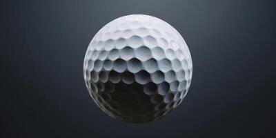 The golf ball floating against a dark background showcasing its intricate design. photo