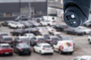 surveillance camera installed on a vehicle parking photo