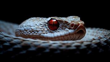 A detailed close up picture of a dangerous snakes head photo