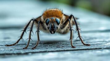 A close up photograph of an insect with impressive features photo