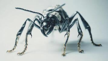 A close up view of a menacing insect specimen photo