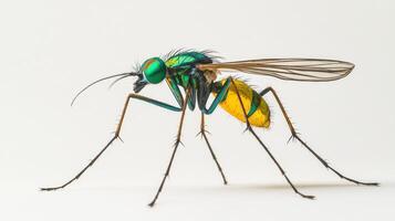 Vivid colorful insect displays exquisite detail with long delicate legs photo