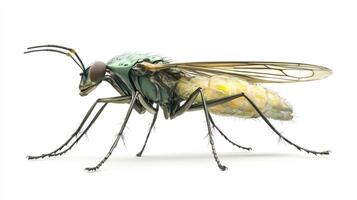 A detailed depiction of an insect fly against a white background photo