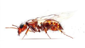 Detailed illustration of a winged insect shown in side profile view photo
