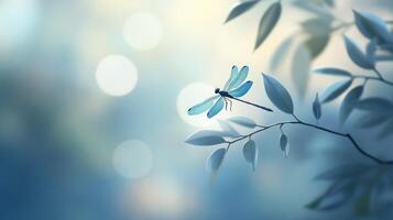A stunning close up of a dragonfly on a branch photo